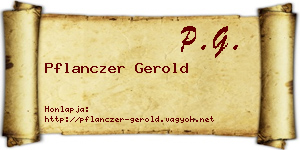 Pflanczer Gerold névjegykártya
